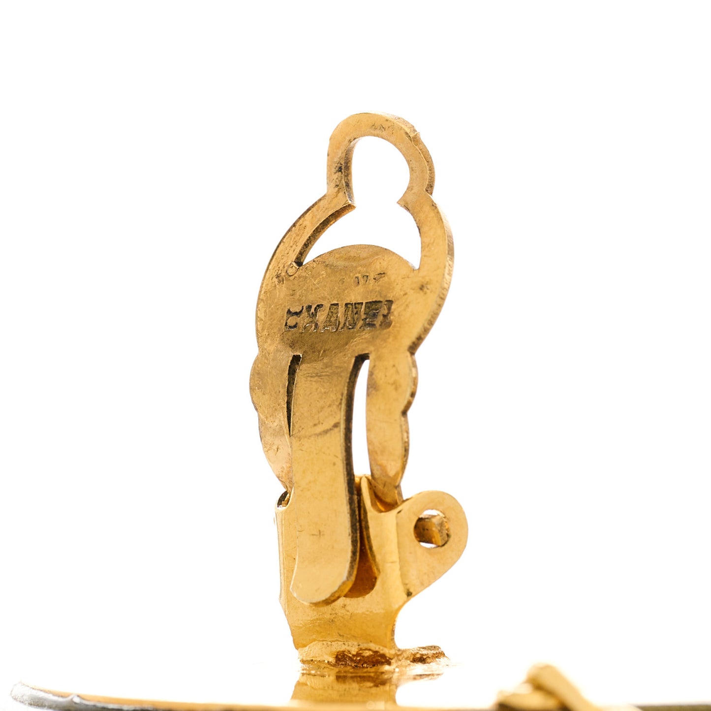 Resin Lock Key Drop Clip On Earrings Gold Black