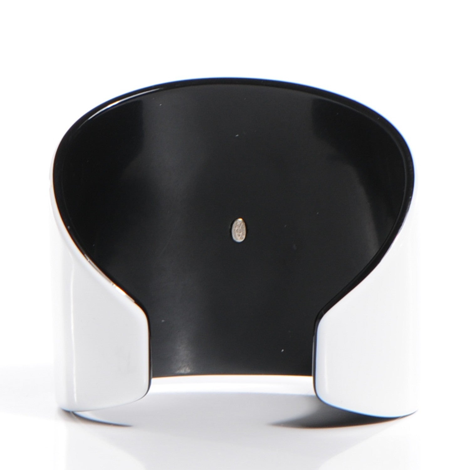 Chanel Resin CC Cuff White Black 3 of 4