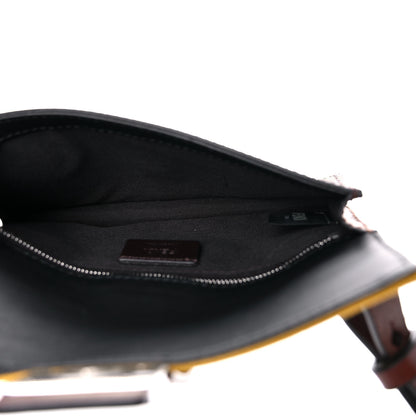 Fendi Glazed Fabric Cotton Vitello King Aura FF 1974 Baguette Belt Pouch Tobacco Moro Mimosa Gianda 5 of 16