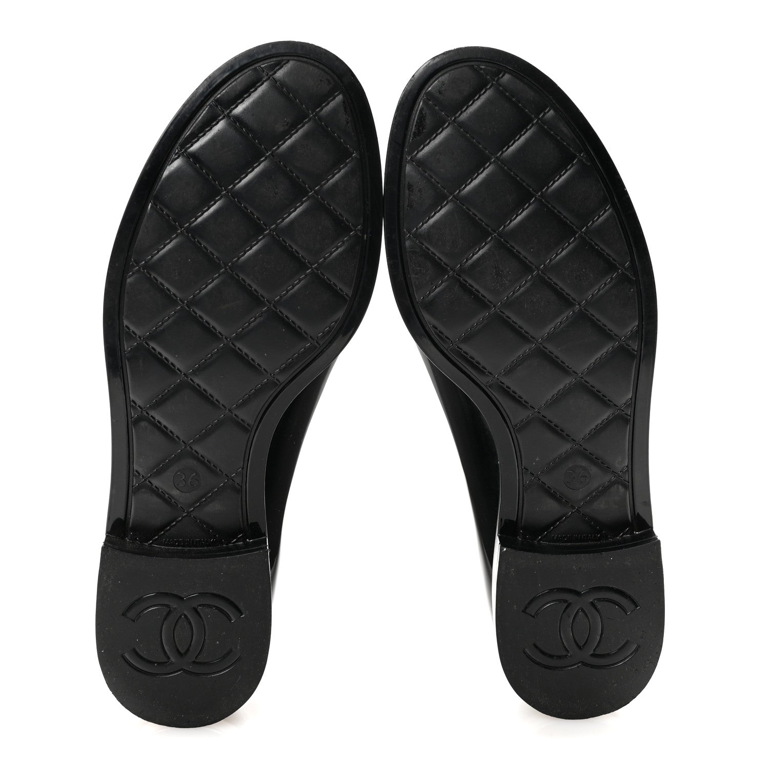 Chanel Rubber Rain Boots 36 Black 6 of 9