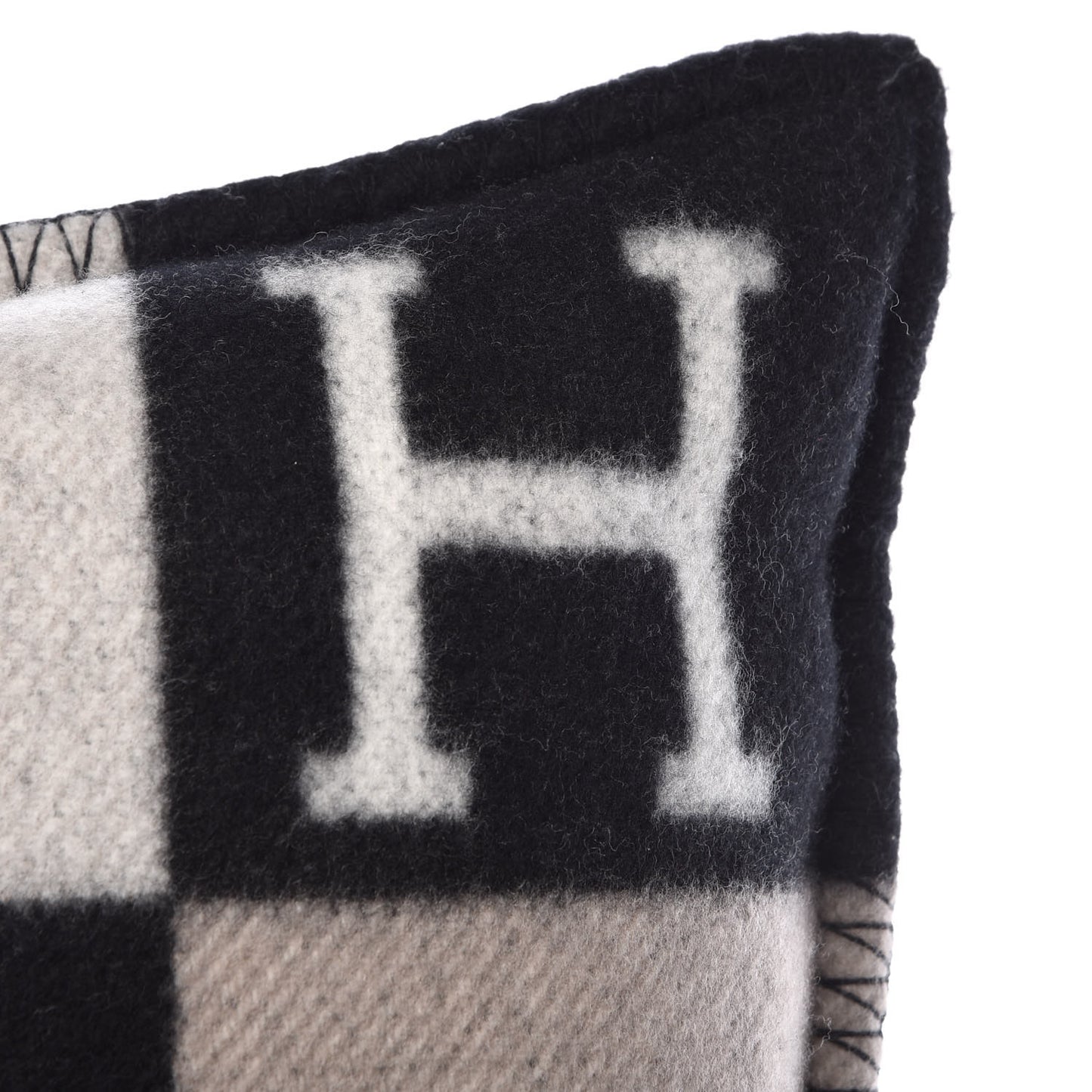 Wool Cashmere Avalon III Pillow PM Ecru Black
