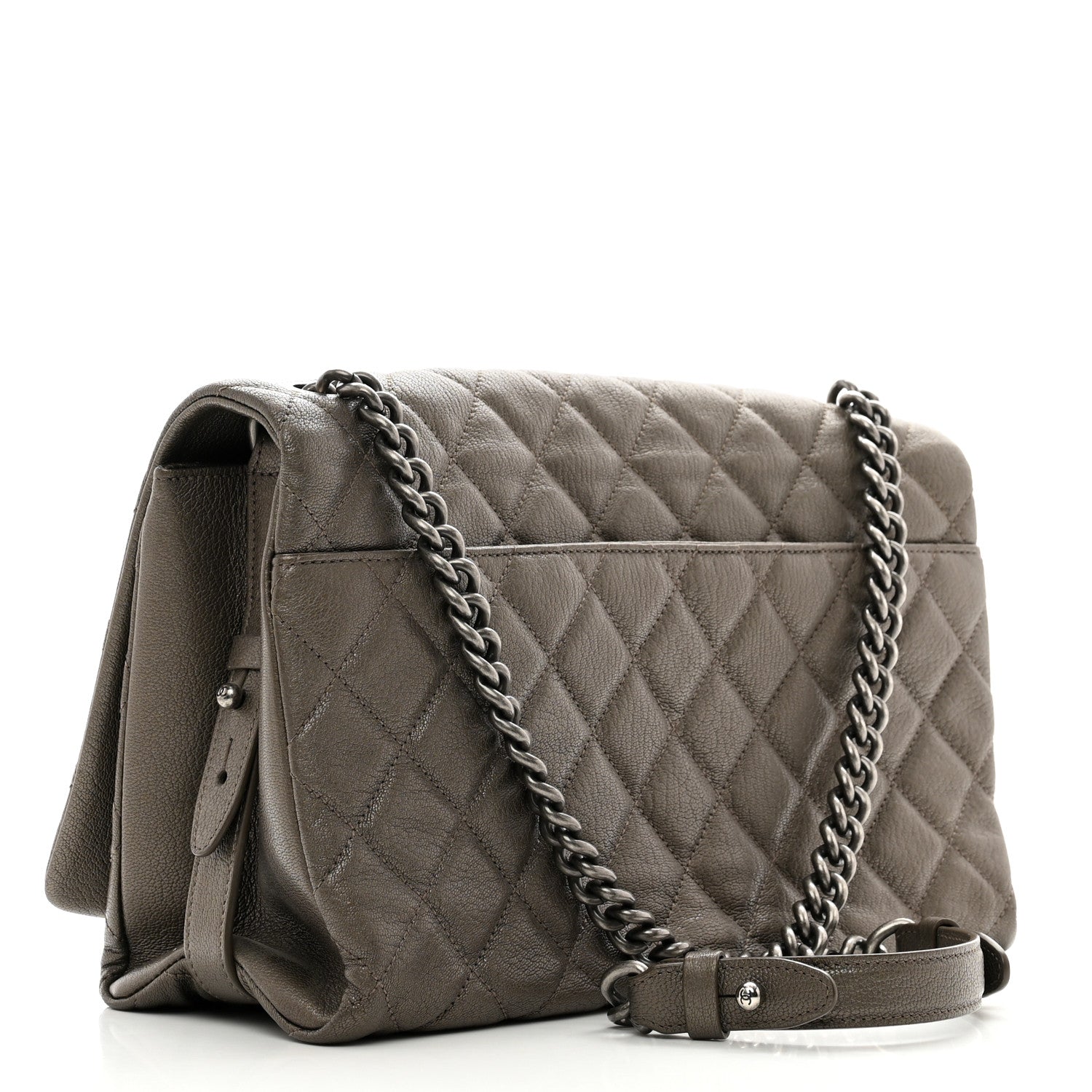 Chanel Metallic Goatskin Large City Rock Flap Silver 3 of 11