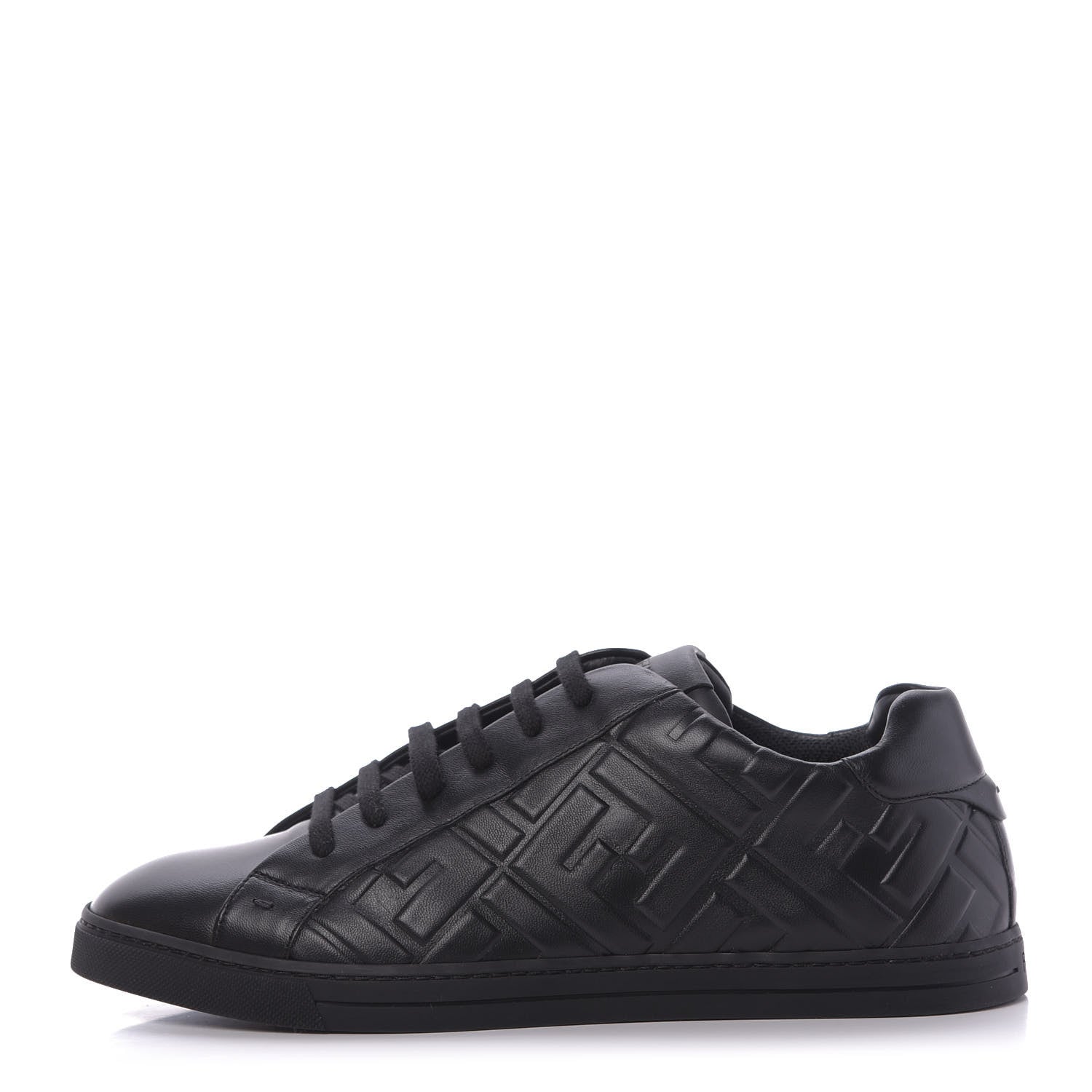 Fendi Nappa Macro FF Embossed Mens Low-Top Sneakers 9 Black 1 of 9
