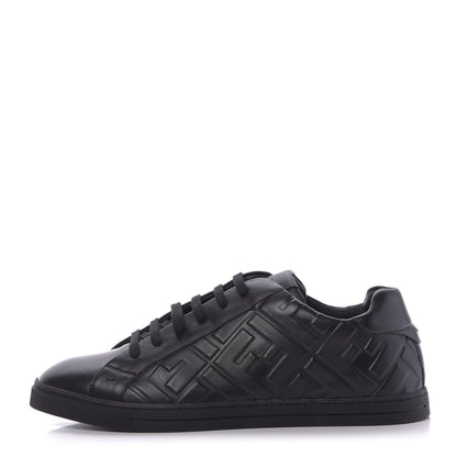 Fendi Nappa Macro FF Embossed Mens Low-Top Sneakers 9 Black 1 of 9