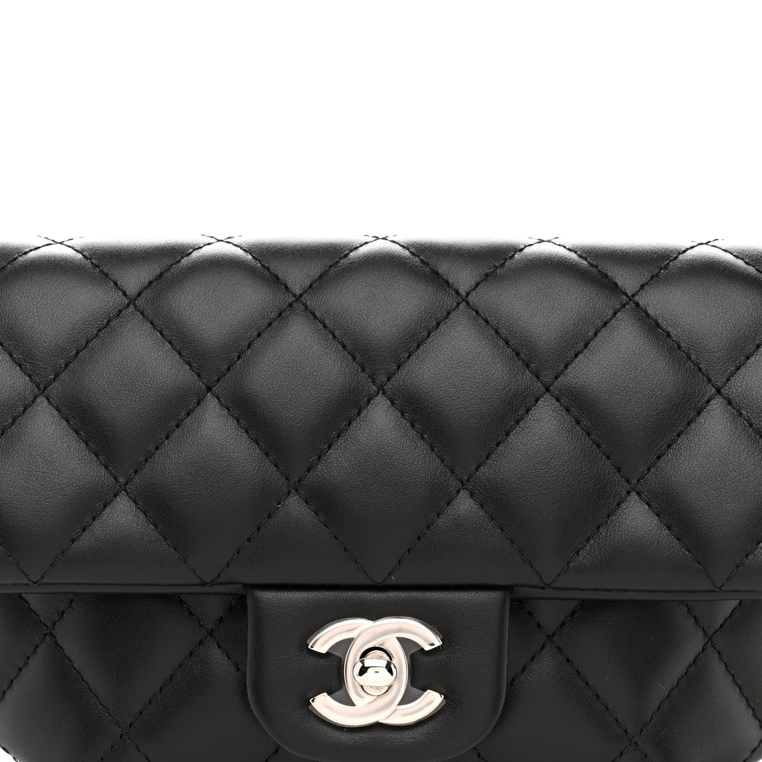 Chanel Calfskin Quilted CC Uniform Flap Belt Bag Black 9 of 12