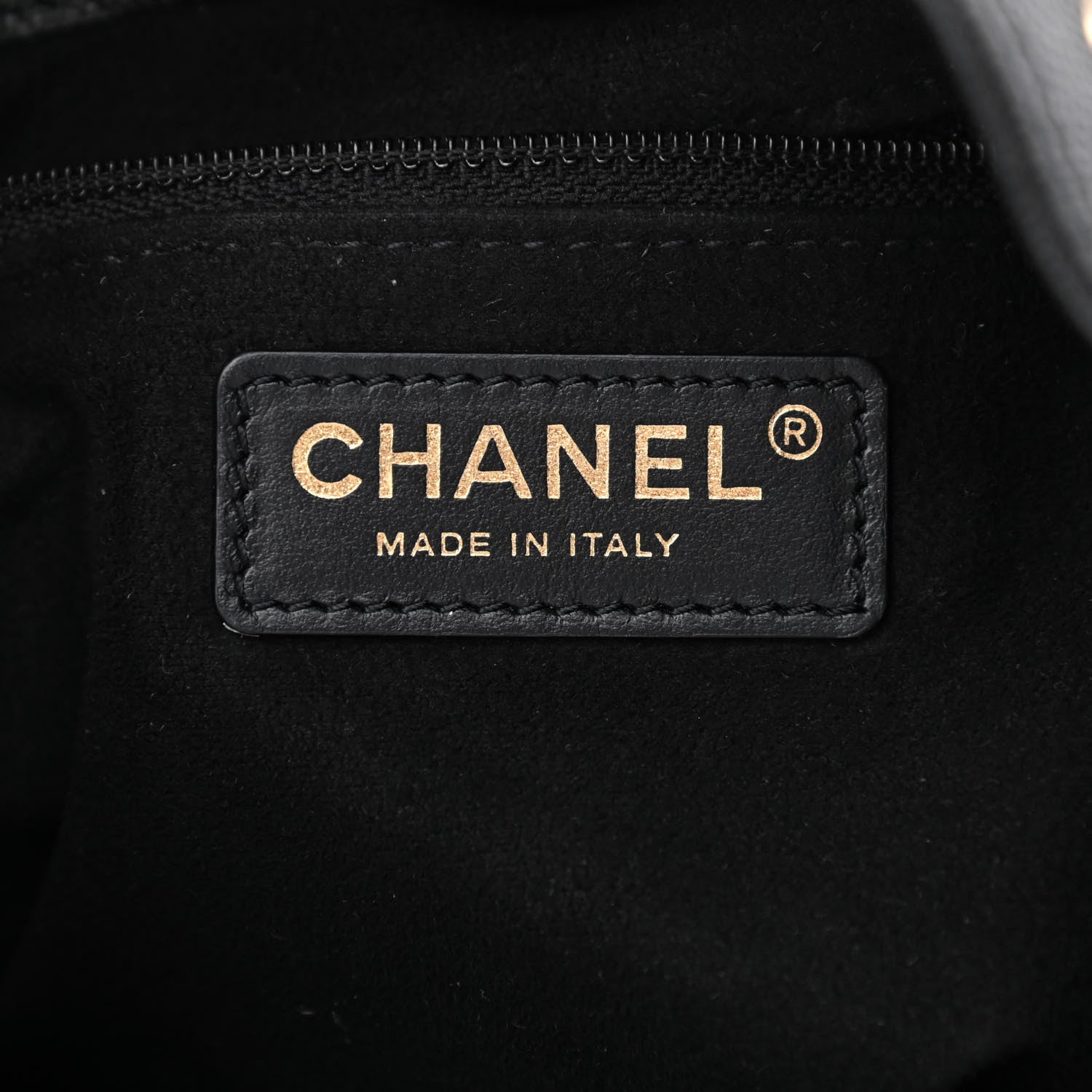 Chanel Caviar Deauville Drawstring Bucket Bag Black 6 of 10
