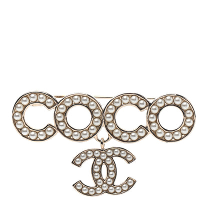 Chanel Pearl Coco Brooch Gold 1 of 3