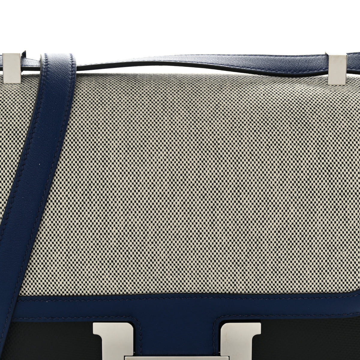 Hermes Swift Toile Constance 24 Bleu Saphir Black Ecru 8 of 11