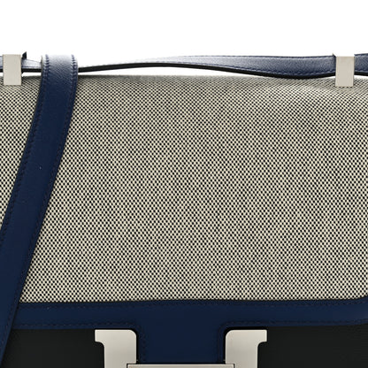Hermes Swift Toile Constance 24 Bleu Saphir Black Ecru 8 of 11