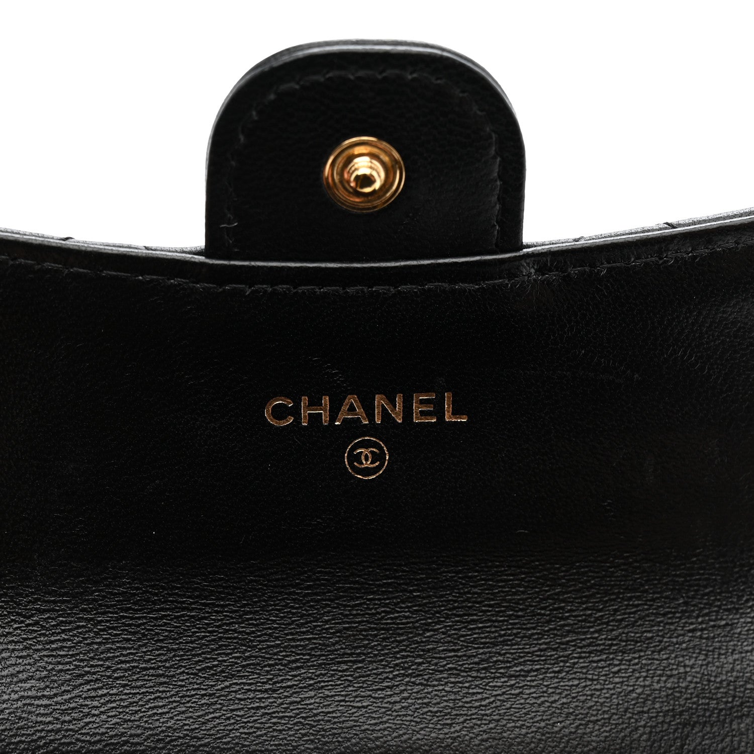 Chanel Lambskin Quilted Flap Card Holder Wallet Black 6 of 9
