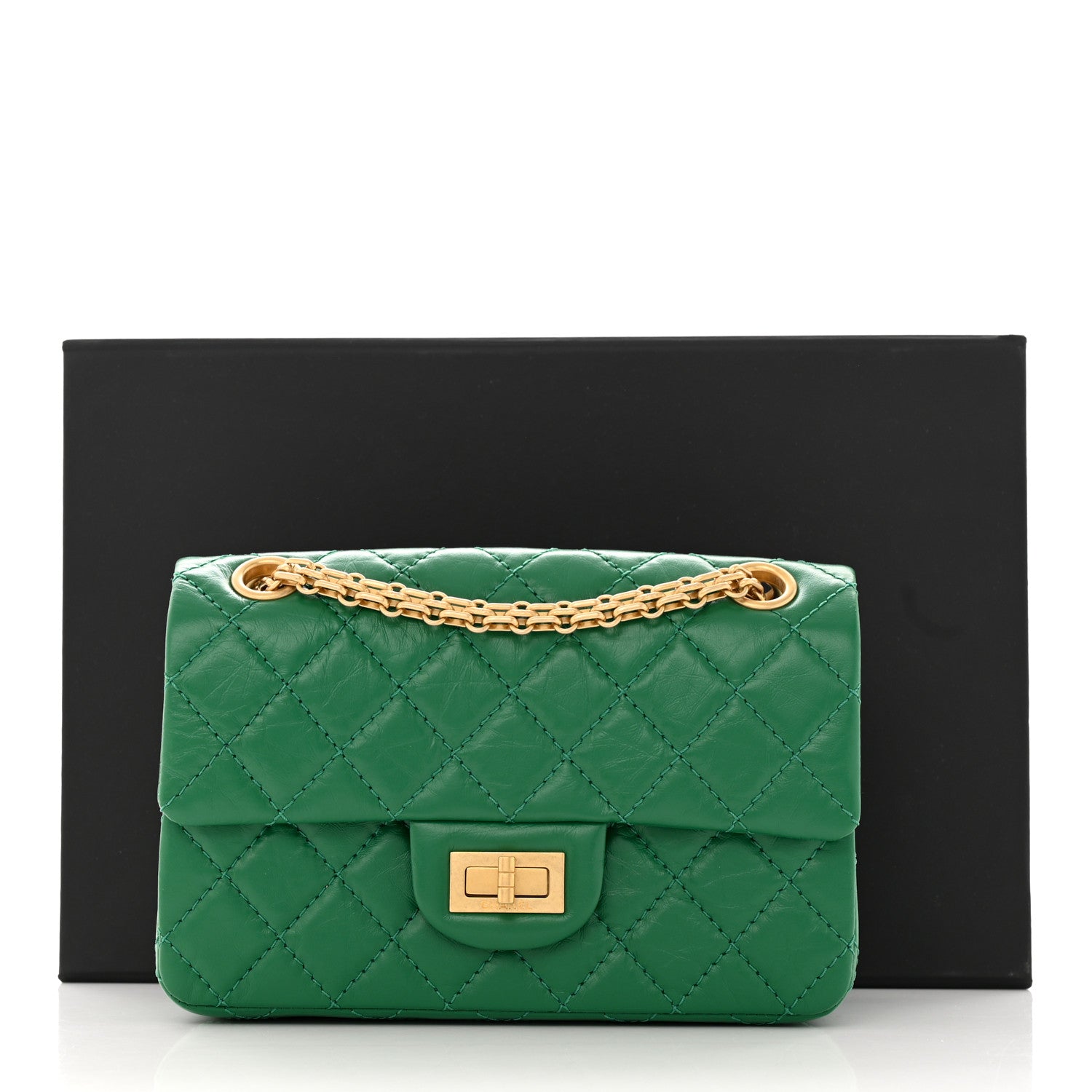 Chanel Aged Calfskin Quilted 2.55 Reissue Mini Flap Green 11 of 11