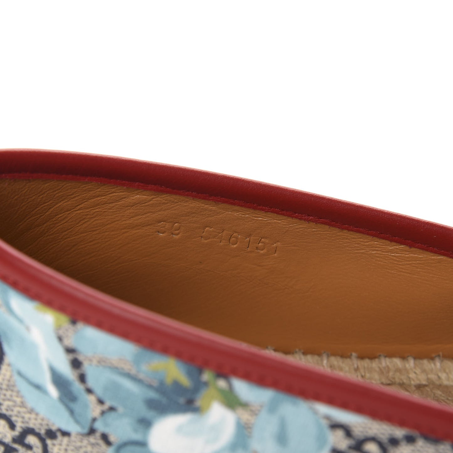 GG Supreme Monogram Blooms Espadrilles 39 Beige Blue Navy Hibiscus Red