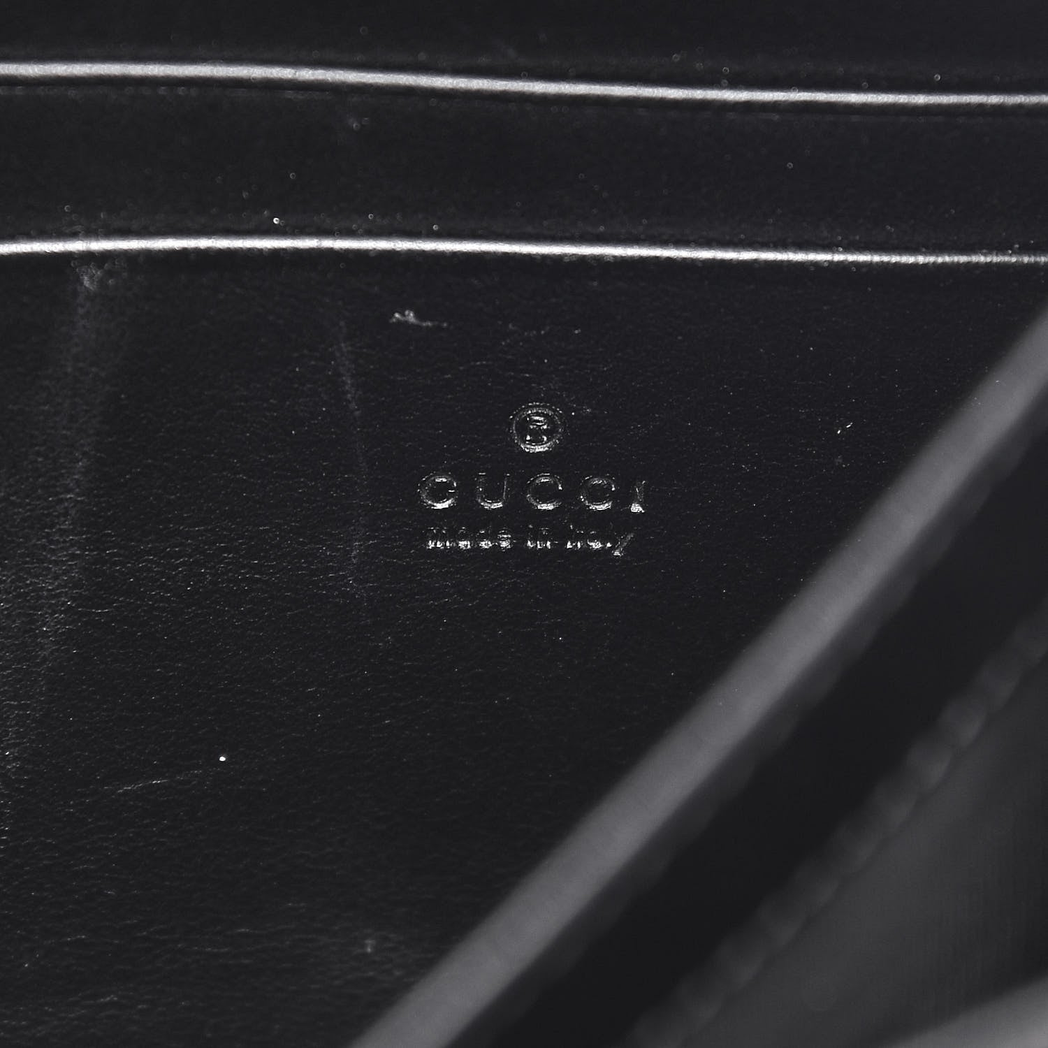 Gucci Calfskin Matelasse GG Marmont Chain Wallet Black 6 of 11