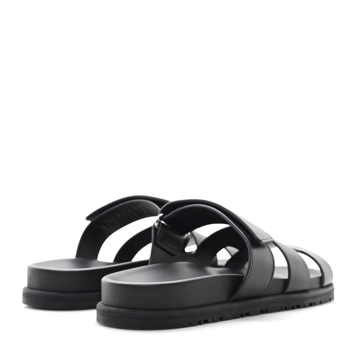 Hermes Calfskin Womens Chypre Sandals 36.5 Black 5 of 10