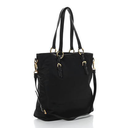 Prada Tessuto Nylon Vitello Daino Tote Black 2 of 11