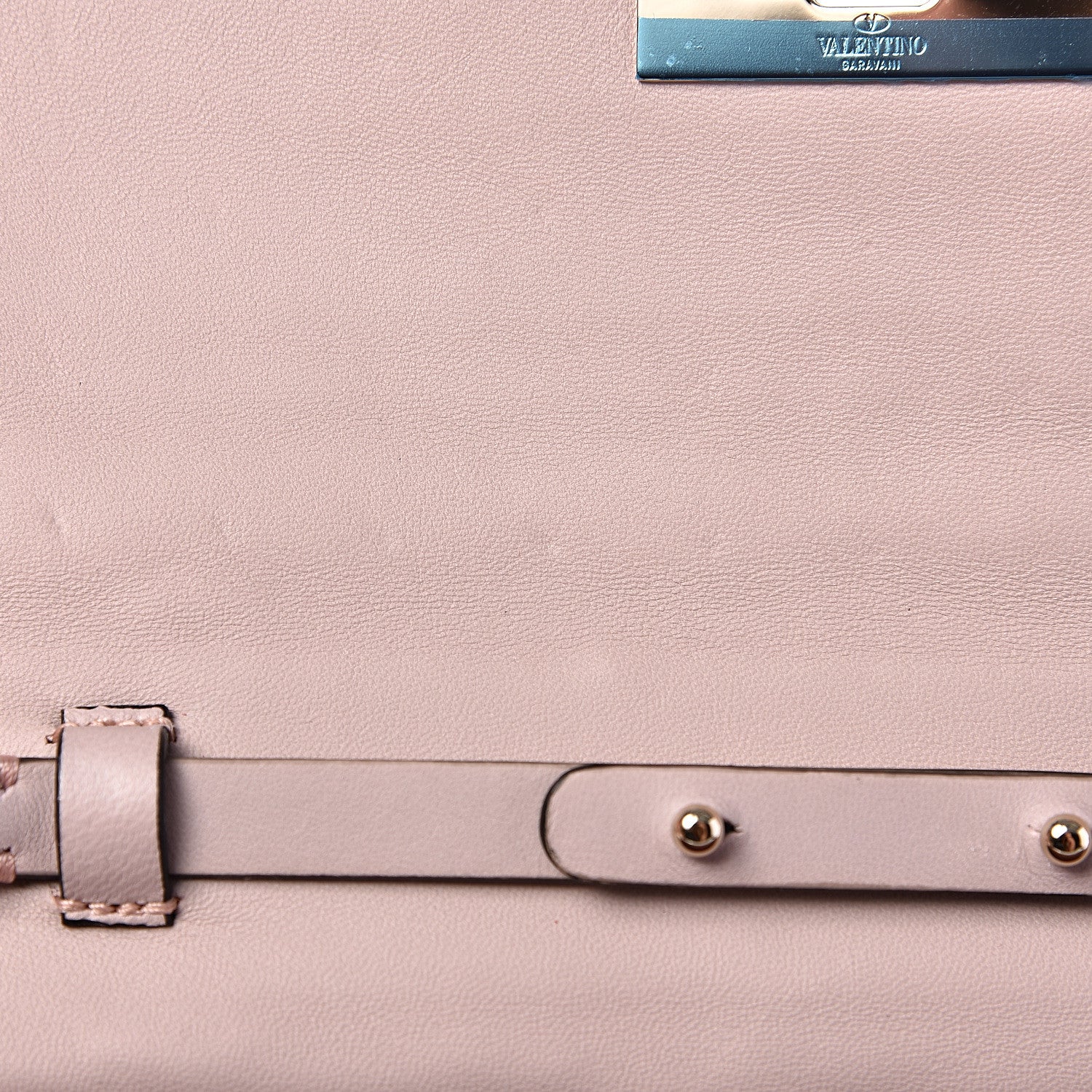 Valentino Garavani Velvet Rockstud Spike Wallet on Chain Water Rose 9 of 9