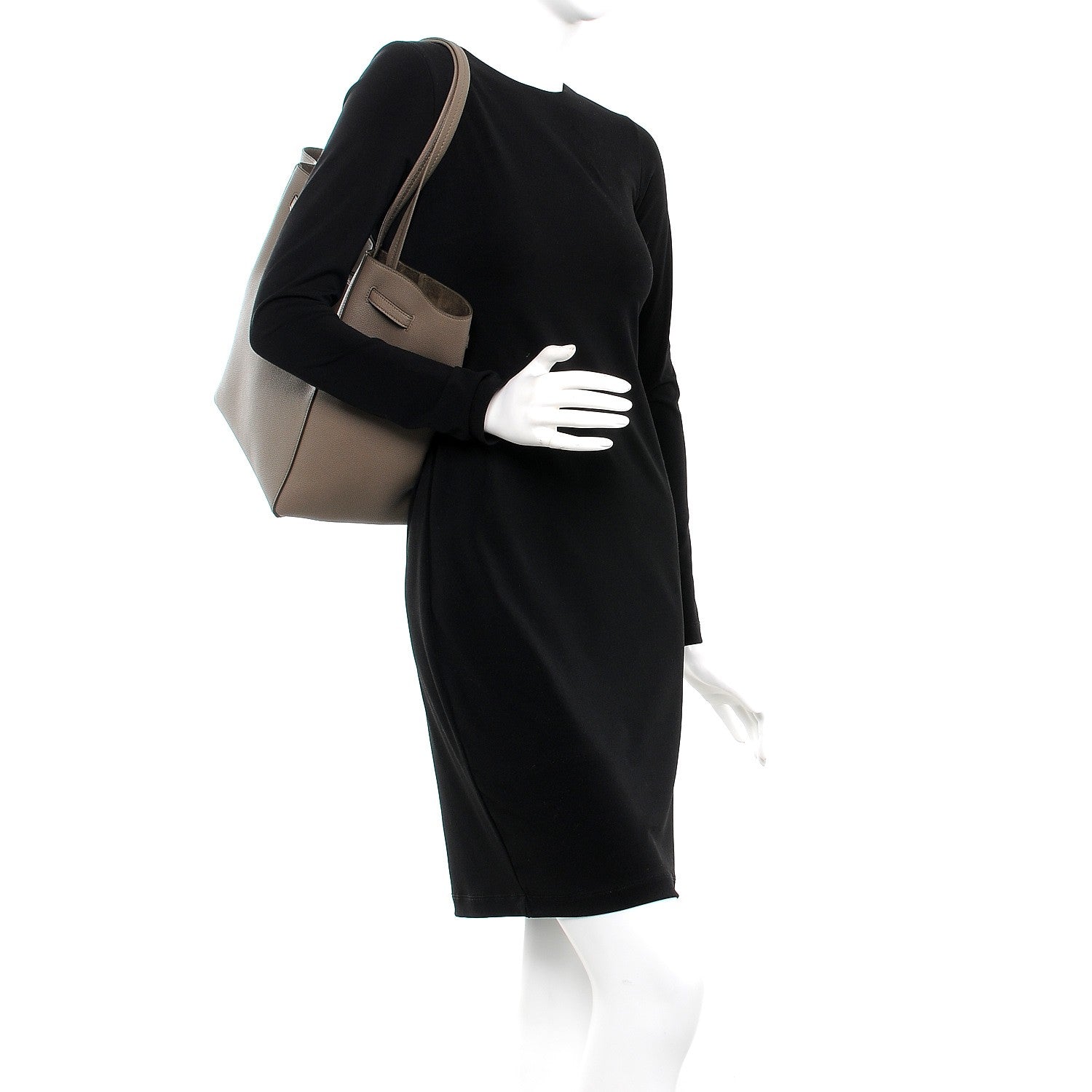 Celine Soft Grained Calfskin Small Belt Cabas Phantom Taupe 2 of 8