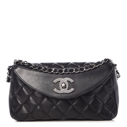 Chanel Lambskin Quilted CC Turnlock Flap Shoulder Bag Black 1 of 9