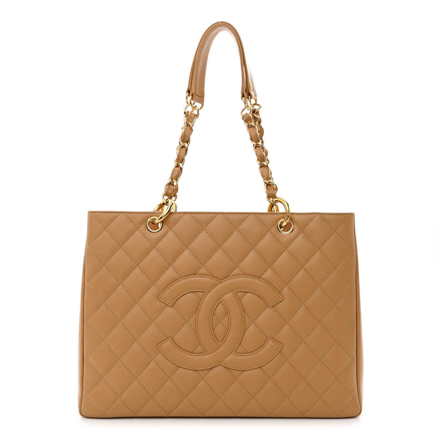 Chanel Caviar Quilted Grand Shopping Tote GST Dark Beige 1 of 13