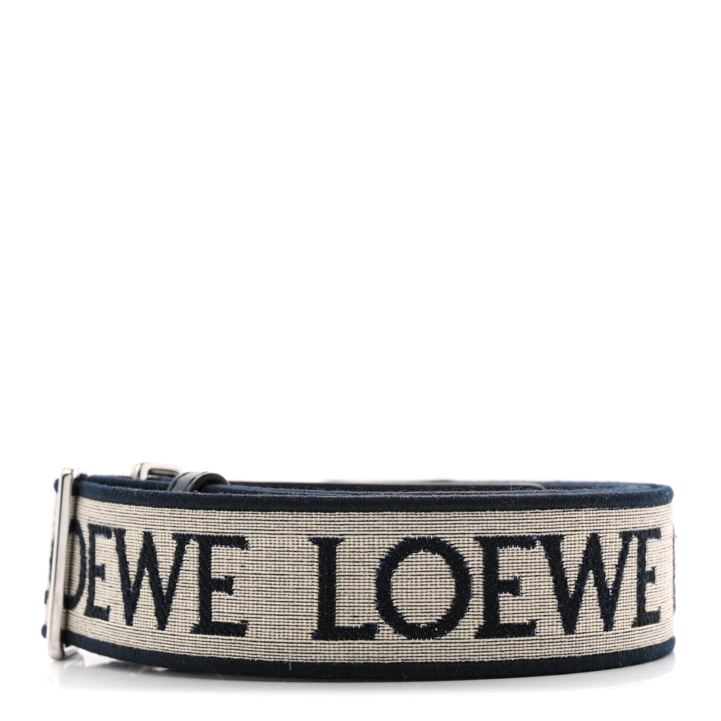 Calfskin Jacquard Anagram Strap Navy Black