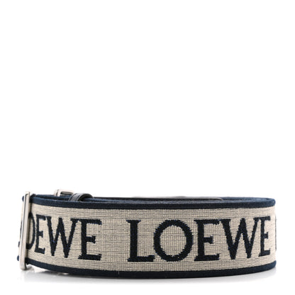 Loewe Calfskin Jacquard Anagram Strap Navy Black 2 of 4