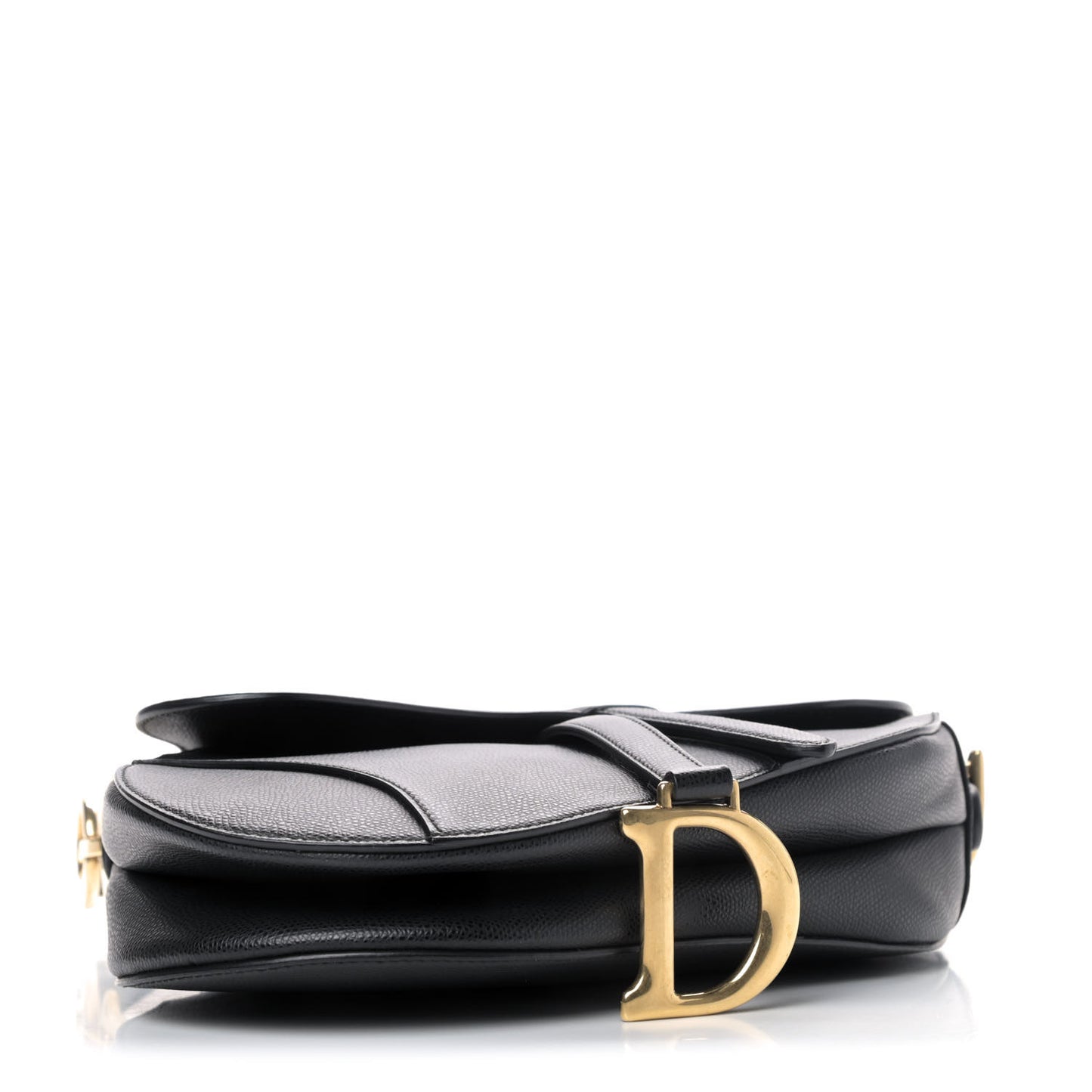 Grained Calfskin Saddle Bag Black