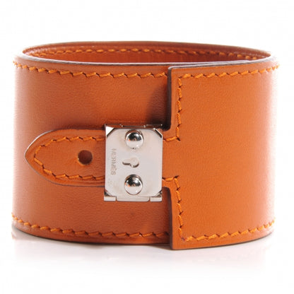 Hermes Chamonix Vegas Lock Wide Cuff Potiron Orange 3 of 6