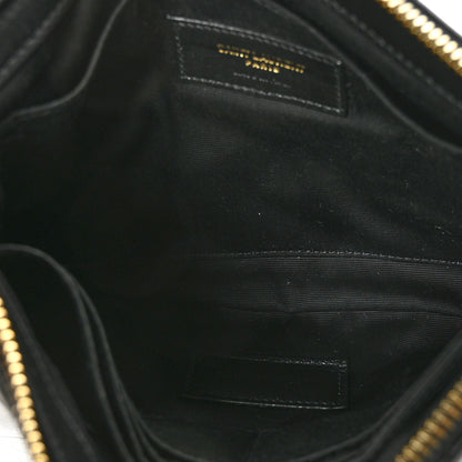 Saint Laurent Calfskin Matelasse Chevron Monogram A5 Wristlet Black 5 of 7