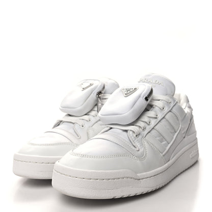 Prada X ADIDAS Re-Nylon Gabardine Metal Triangle Logo Mens Wheel Pouch Pocket Low Top Sneakers 11 White 3 of 8