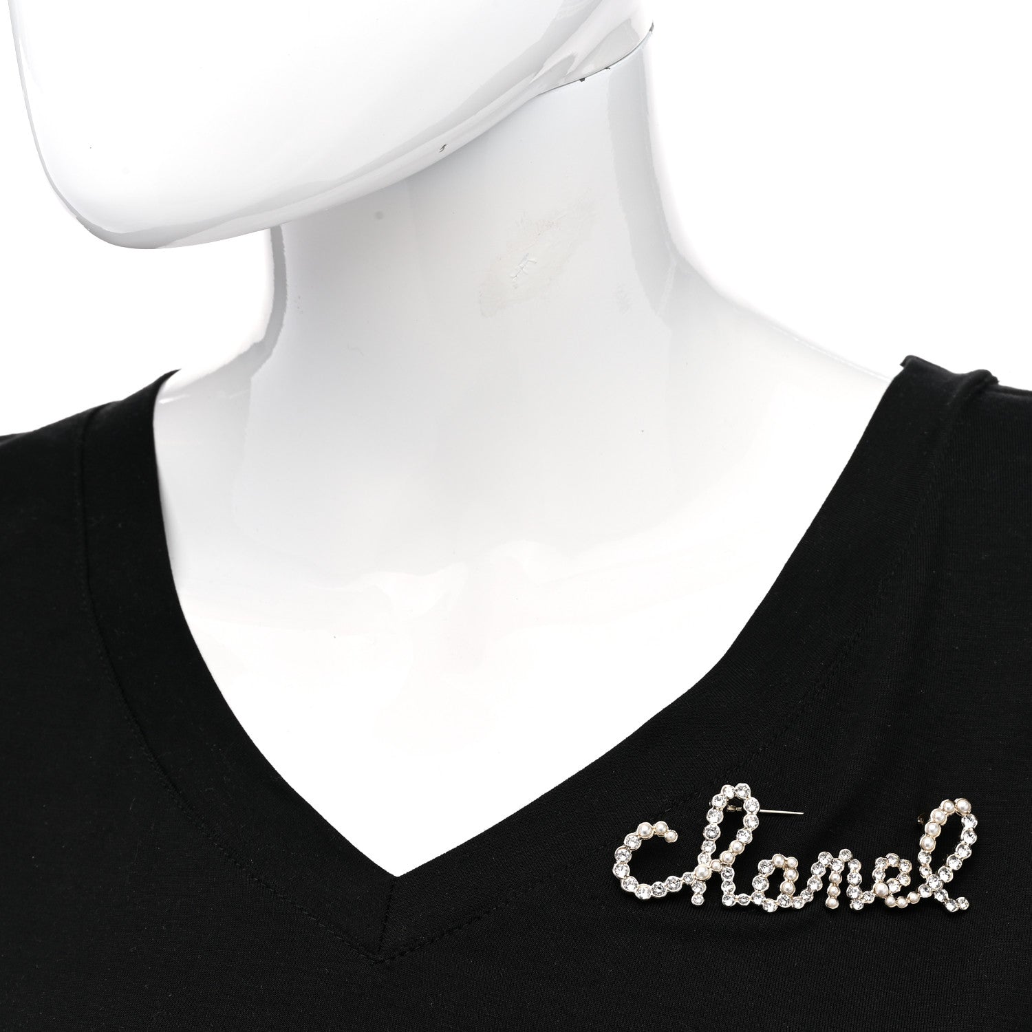 Chanel Metal Glass Swirling Pearls Brooch Pin Gold 2 of 5