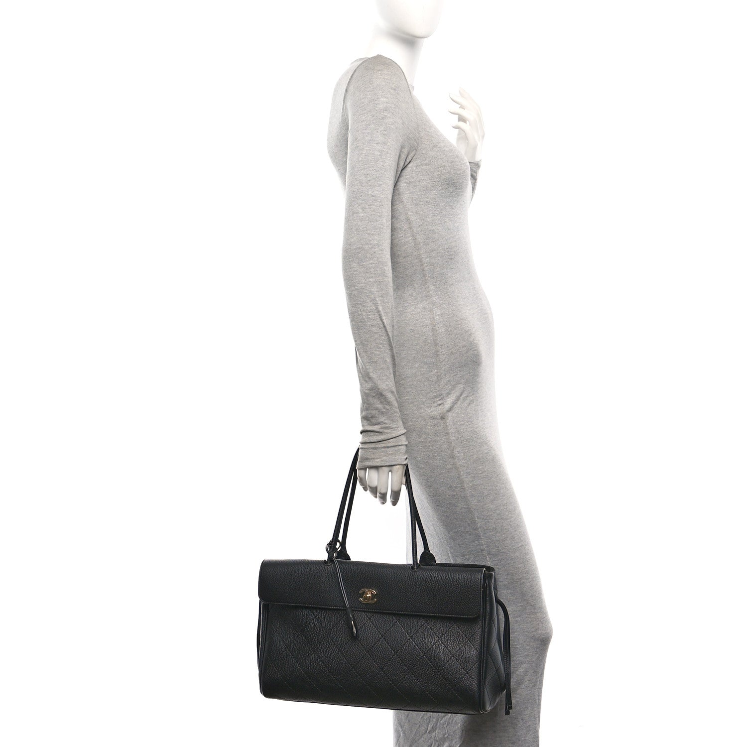 Chanel Grained Calfskin Stitched Urban Essentials Large Shopping Bag Black 3 of 11