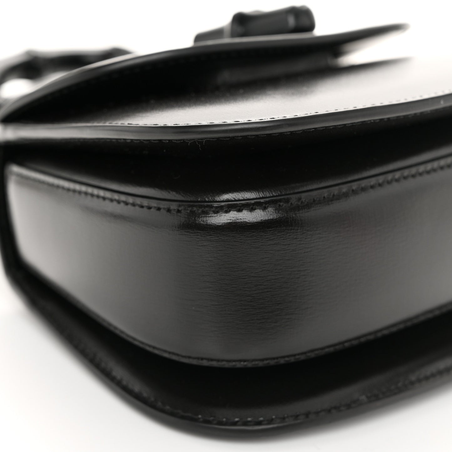 Boarded Dyana Lux Calfskin Web Monochrome Mini Bamboo 1947 Top Handle Bag Black