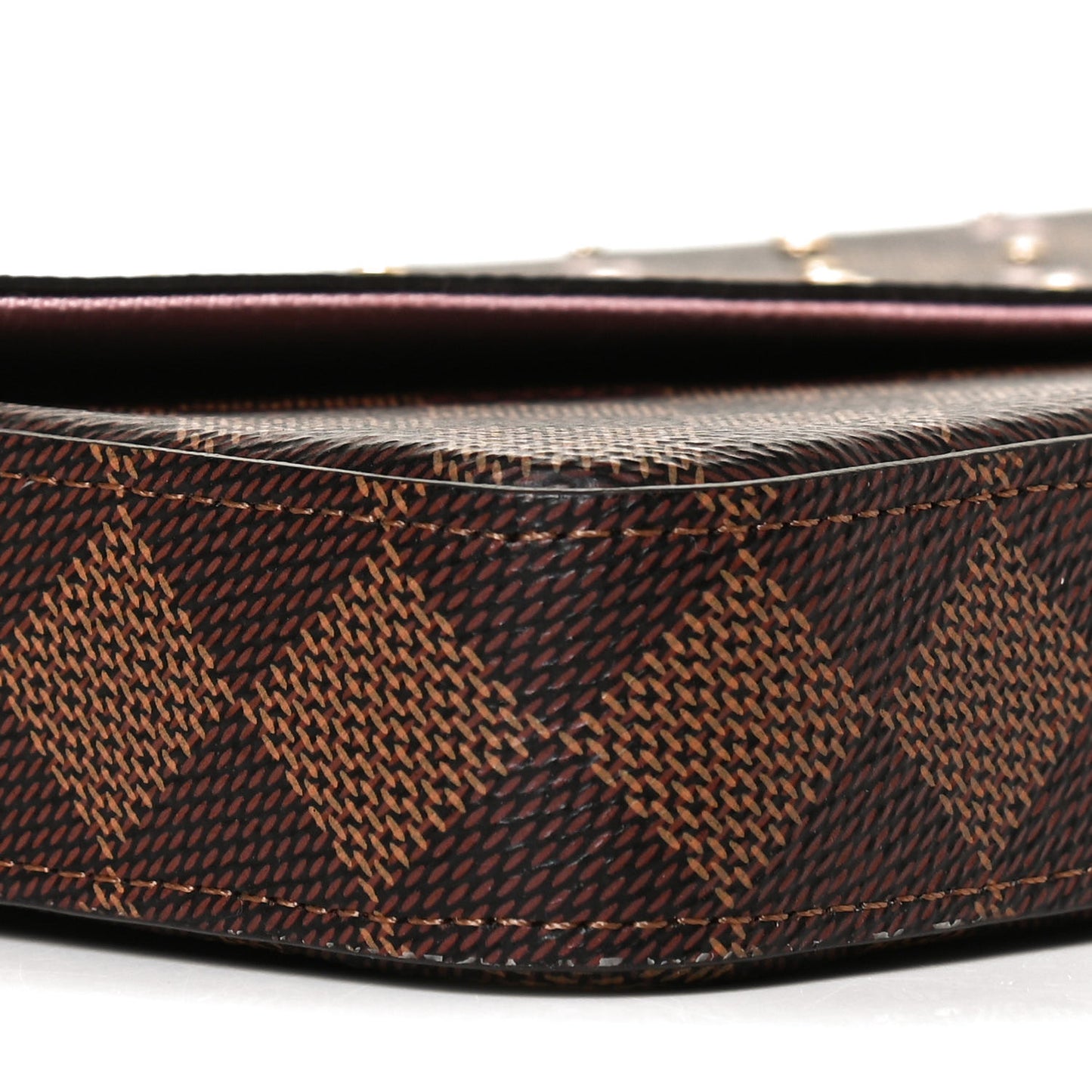 Damier Ebene Studded Pochette Felicie Chain Wallet