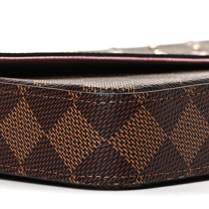 Louis Vuitton Damier Ebene Studded Pochette Felicie Chain Wallet 9 of 11