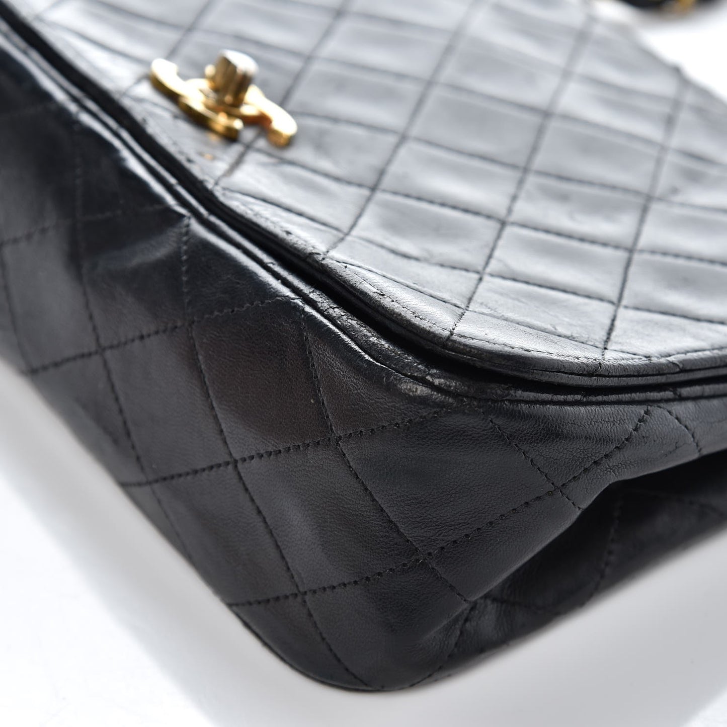 Lambskin Quilted Small Single Flap Black