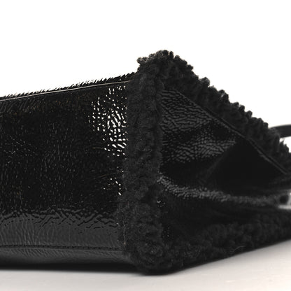 Telfar X UGG Crinkle Patent Shearling Large Shopping Bag Black 9 of 9