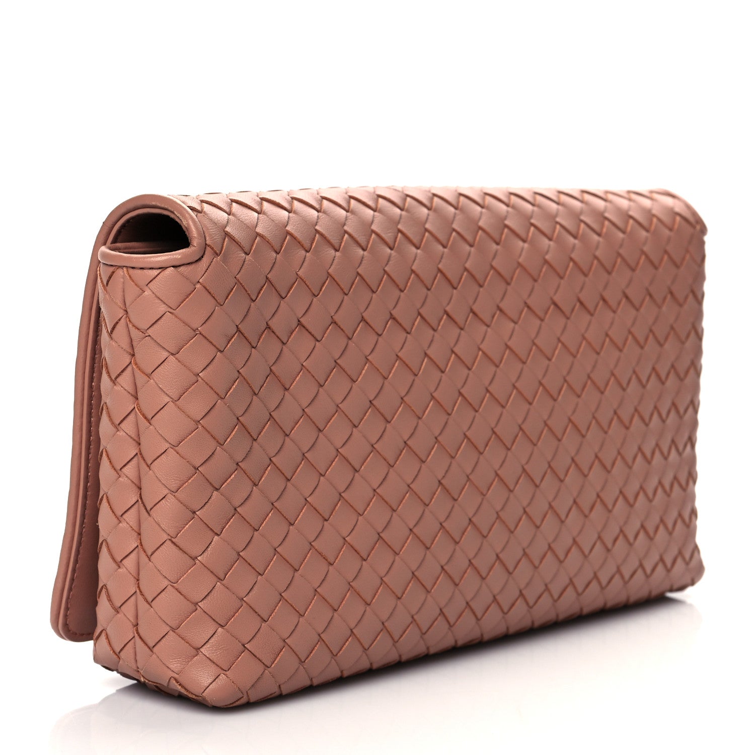 Bottega Veneta Nappa Intrecciato Flap Clutch Dusty Rose 3 of 9