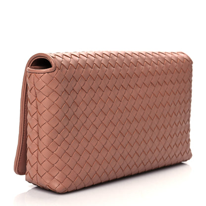 Bottega Veneta Nappa Intrecciato Flap Clutch Dusty Rose 3 of 9