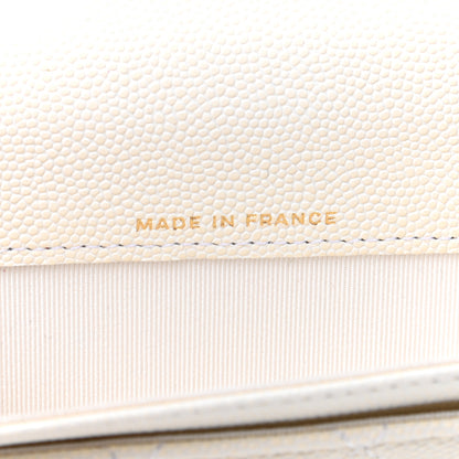 Chanel Caviar Quilted Flap Card Holder Wallet White 15 of 15