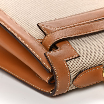 Hermes Peau Porc Toile Kelly Sellier 32 Gold 14 of 29