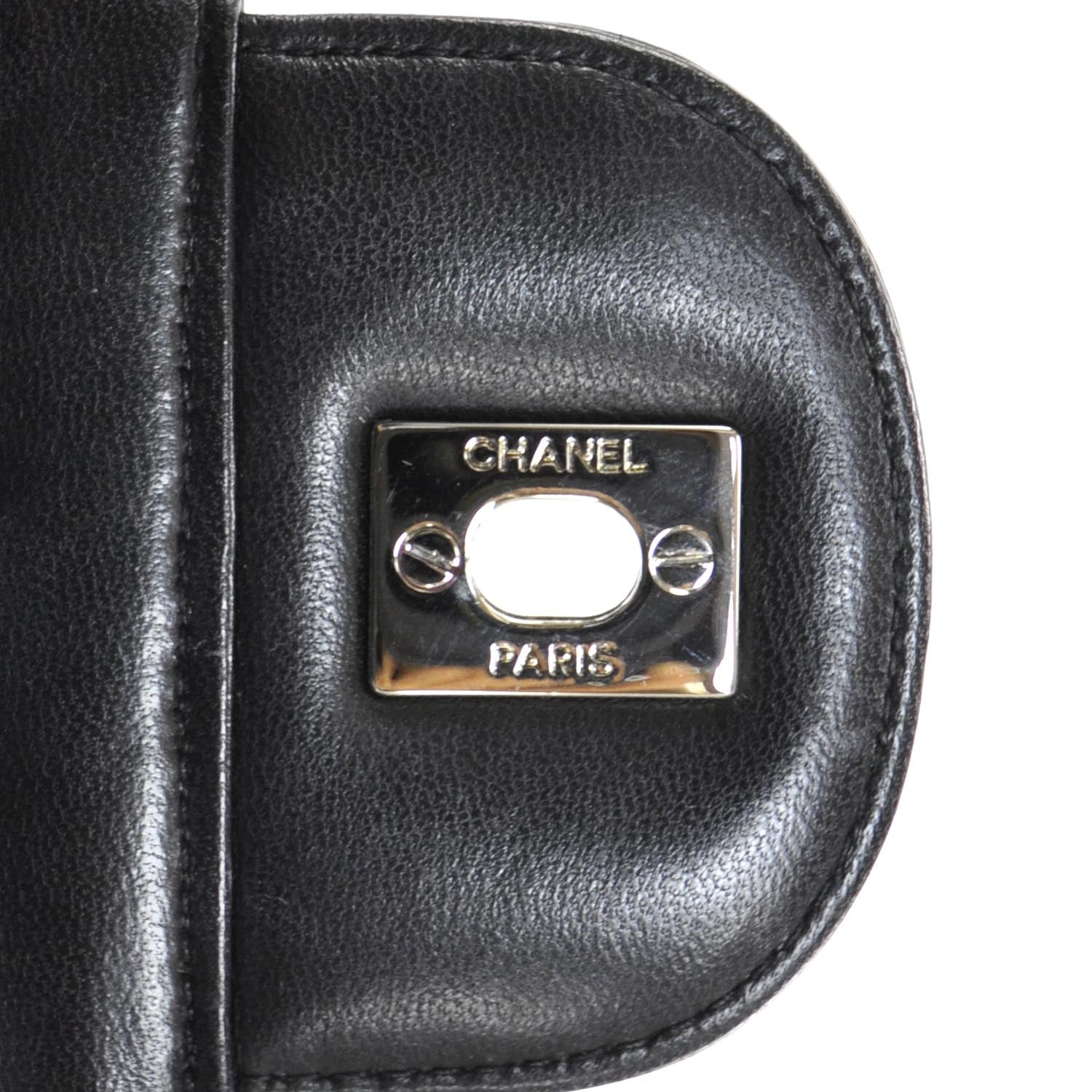 Chanel Crackled Patent Jumbo Flap Black SHW 7 of 11