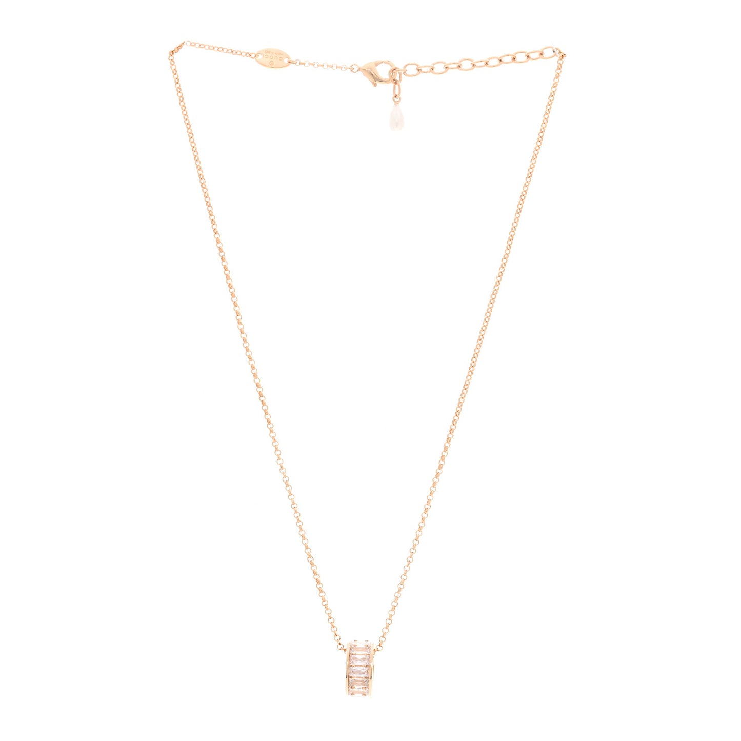 Metal Crystal Blondie Pendant Necklace Gold
