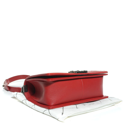 Chanel Goatskin Quilted Patent Medium Duo Boy Flap Red 4 of 8