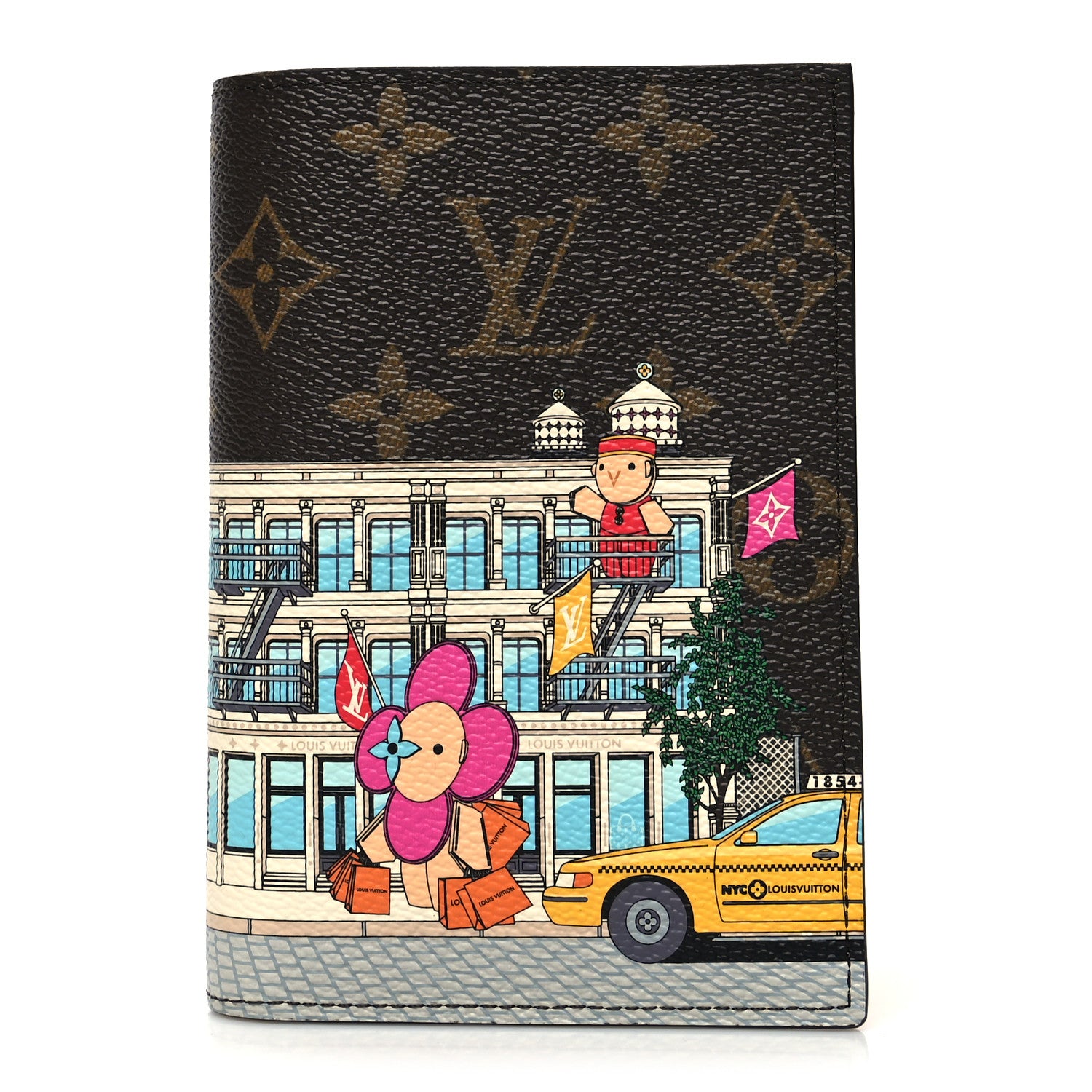 LOUIS VUITTON Monogram 2022 Christmas Animation New York Soho Passport Cover in the color Yellow by FASHIONPHILE