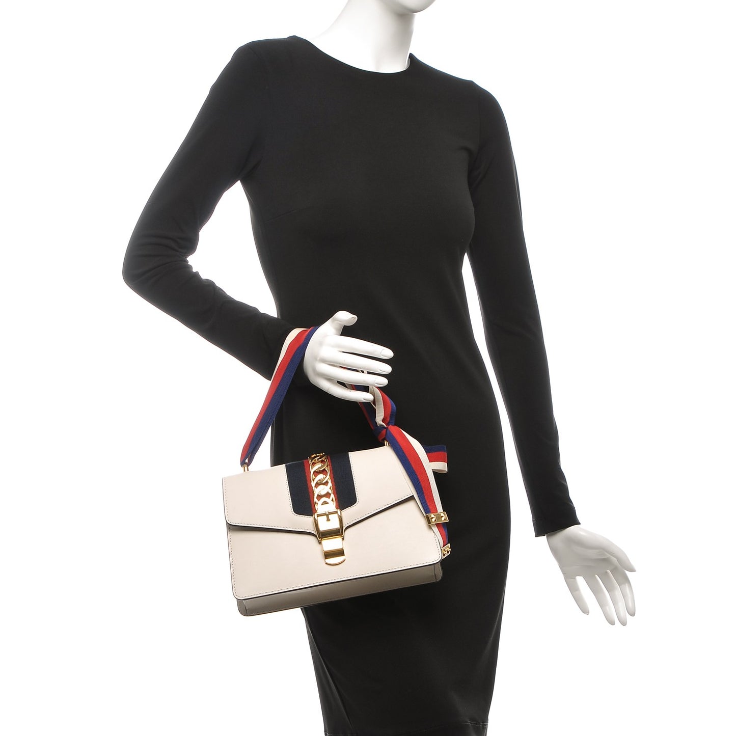 Calfskin Small Sylvie Shoulder Bag White