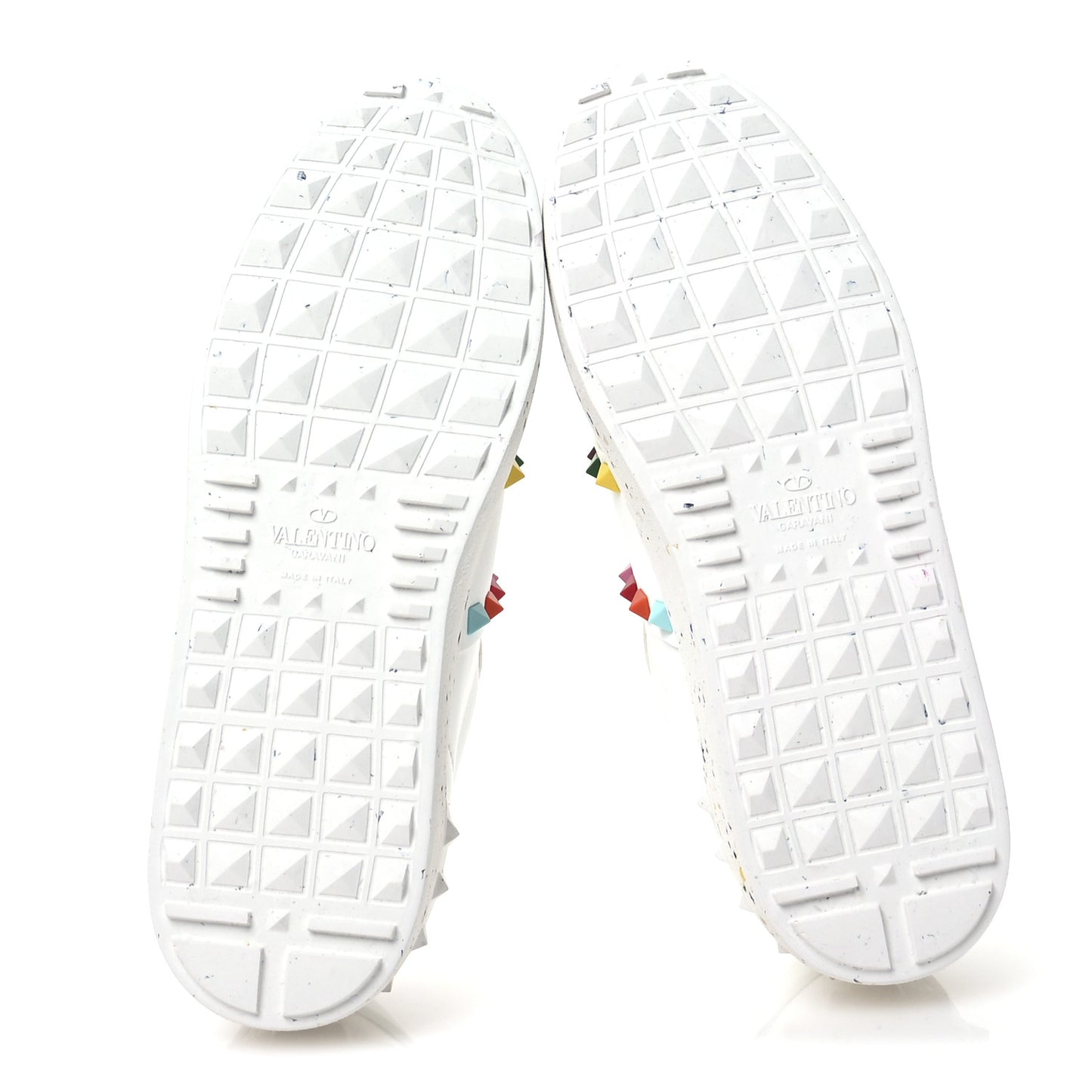 Vegan Leather Womens Rockstud Open for a Change Sneakers 37.5 White Multicolor