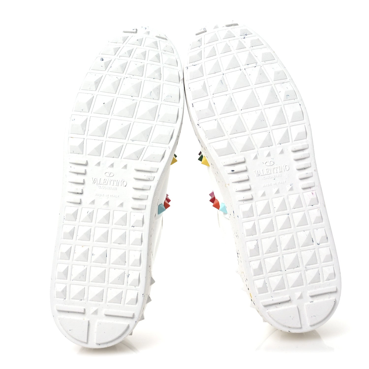 Valentino Garavani Vegan Leather Womens Rockstud Open for a Change Sneakers 37.5 White Multicolor 6 of 9