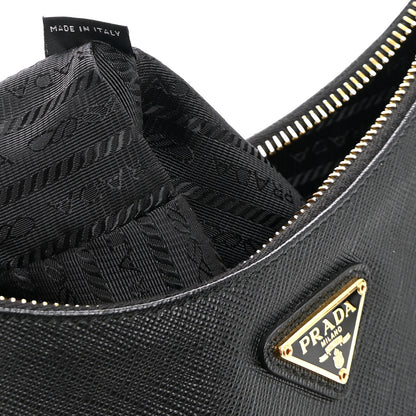 Prada Saffiano Lux Re-Edition 2005 Shoulder Bag Black 7 of 10