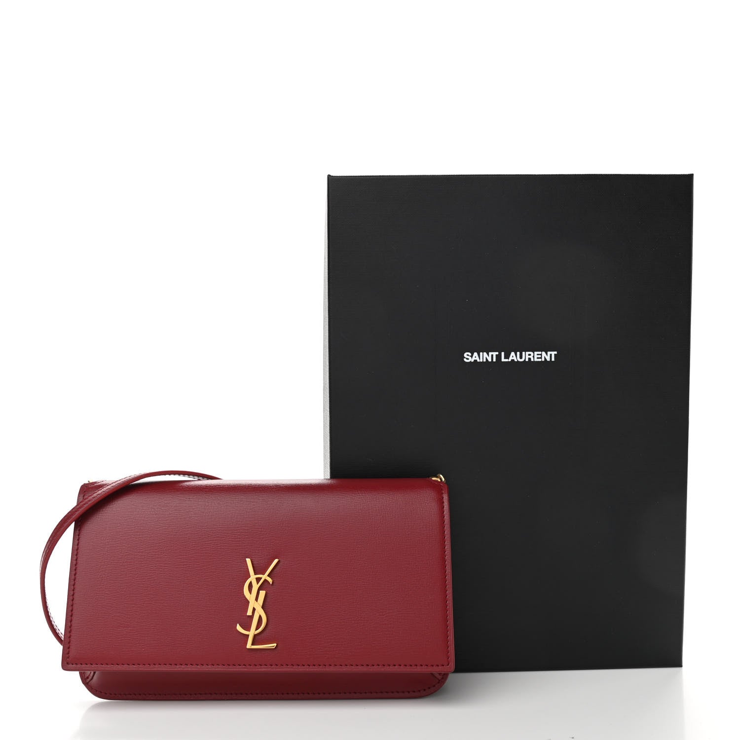 Saint Laurent Smooth Calfskin Monogram Phone Holder Crossbody Opyum Red 10 of 10