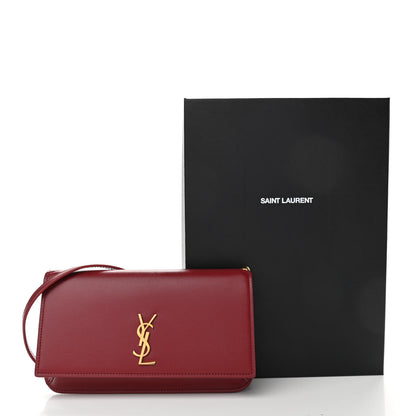 Saint Laurent Smooth Calfskin Monogram Phone Holder Crossbody Opyum Red 10 of 10